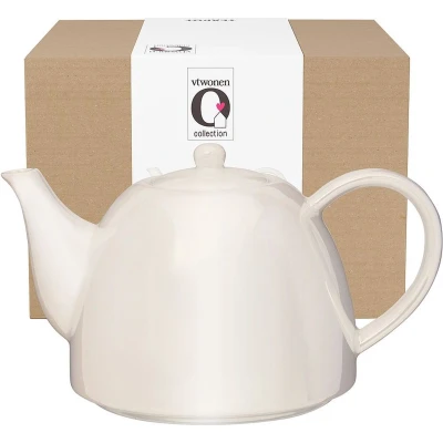 Afbeelding van vtwonen Theepot Theekan van Porselein Parelmoer Servies 1800ml