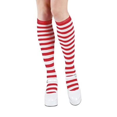 Afbeelding van Boland Kniekousen Gestreept Rood Volwassenen Vrouwen Clown Circus