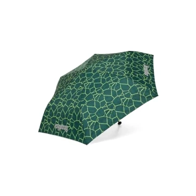 Afbeelding van ergobag Paraplu voor kinderen schooltas, ultralicht en klein met zak, reflecterend, winddicht, BärRex groen, Bedrukt