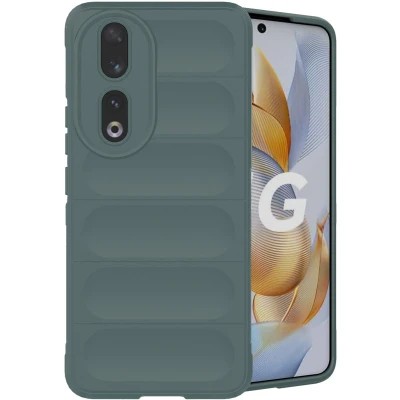 Afbeelding van iMoshion Hoesje Geschikt voor Honor 90 Siliconen EasyGrip Backcover Donkergroen