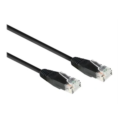 Image de ACT Cordon de raccordement RJ 45 (M) pour 15 m UTP CAT 6 moulé noir, RAL 9011