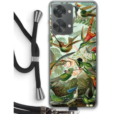 Afbeelding van Case Company® hoesje met Koord geschikt voor OnePlus Nord 2T Haeckel Trochilidae Telefoonhoesje Zwart Bescherming aan alle Kanten en Over de Schermrand