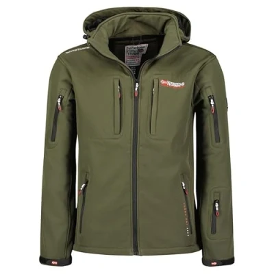 Afbeelding van Geographical Norway Tunar Softshelljas voor heren, waterdicht, fleecejas, winddicht, werk, kleding, wandelen, skiën, herfst, winter, lente, Khaki (stad)