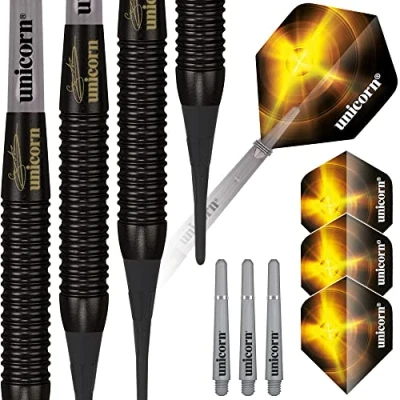Afbeelding van Unicorn Gary Anderson World Champion Black Brass Soft Tip Dartpijlen 16 Gram