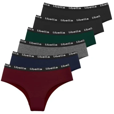 Afbeelding van Libella® Set van 6 boxershorts voor dames, lage taille, boxershorts, stretch, katoen, 3901, Veelkleurig
