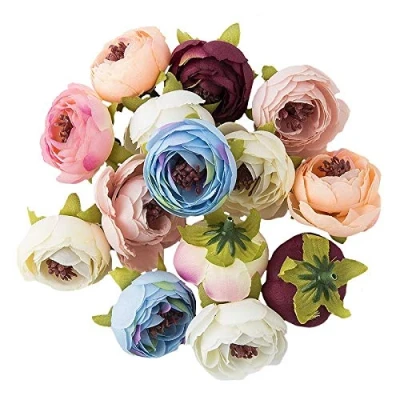 Afbeelding van Ideen mit Herz Decoratieve bloemen, kunstbloemen, verschillende soorten, ca. diameter 4 5 cm (ranonkel pastel 28 g)