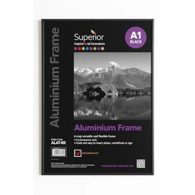 Afbeelding van Seco fotolijst A1 zwart geborsteld aluminium 11mm frame SE ALA1 BK