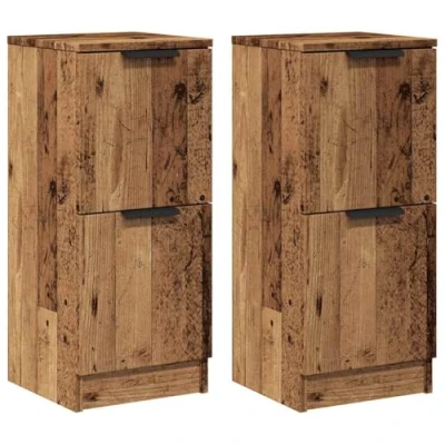 Image de vidaXL Buffets 2 pcs vieux bois 30x30x70 cm d&#039;ingénierie856952