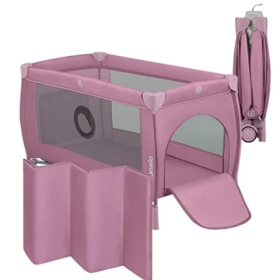 Image de Lionelo Stefi Plus Lit de voyage 2 en 1 et parc pour bébé jusqu&#039;à 15 kg avec Matelas Entrée latérale fermeture éclair mousse qualité supérieure