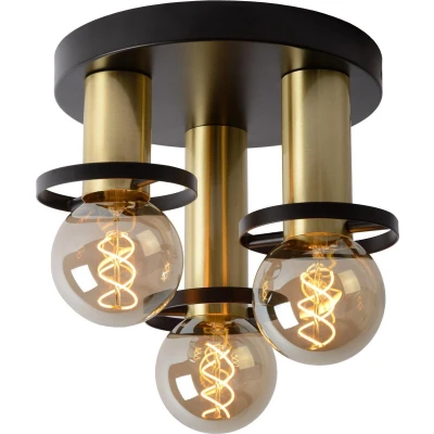 Afbeelding van Lucide Plafondlamp Rond Anaka Zwart/mat Goud Zwart