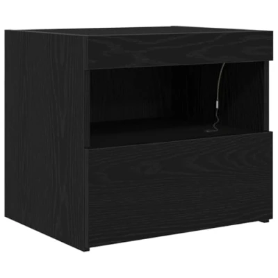 Afbeelding van vidaXL Nachtkast Zwart eiken Bewerkt hout Medium Nachtkastje