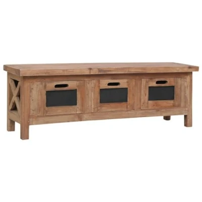 Afbeelding van vidaXL Tv meubel met 3 lades 120x30x40 cm massief mahoniehout