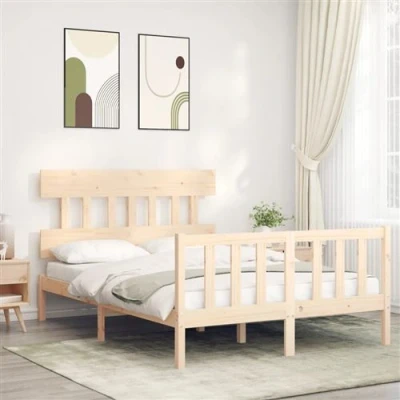 Image de vidaXL Cadre de lit avec tête 120x200 cm bois massif