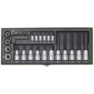 Afbeelding van Proxxon 23103 Dopsleutelset 1/2 (12.5 mm), 1/4 (6.3 mm) 29 delig