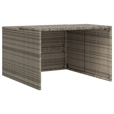 Afbeelding van vidaXL Garage voor robotmaaier, grijs, 86 x 90 52/57 cm, polyrotan