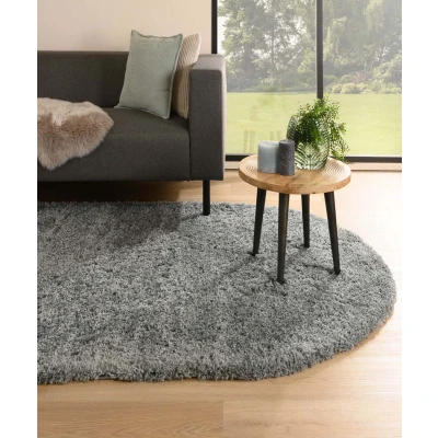 Afbeelding van Ovaal Hoogpolig Vloerkleed Cozy Shaggy Grijs 100x150 Cm