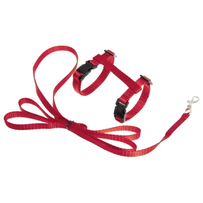 Afbeelding van Flamingo Kittenharnas + Lijn Ziggi Kattentuigje Rood 120cm 10mm