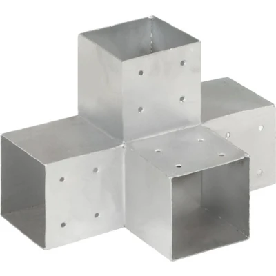 Afbeelding van vidaXL Paalverbinding X vorm 101x101 mm gegalvaniseerd metaal