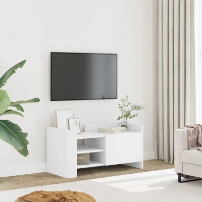 Afbeelding van Tv meubel 80x35x40 cm bewerkt hout wit