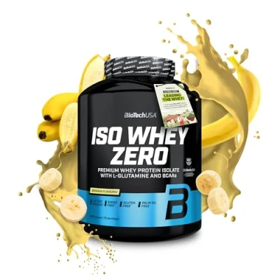 Afbeelding van BiotechUSA isolaat eiwitpoeder ISO WHEY zero (1816 g) smaak: banaan