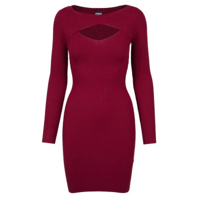 Afbeelding van Urban Classics CUT OUT Etuijurk, Dames, Maat: XS, Burgundy