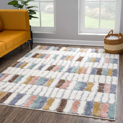 Afbeelding van Vloerkleed Focus Patty Hoogpolig Fluffy Scandinavisch Multikleur Creme 120x170 cm Rechthoek Polypropyleen Tapijtenloods