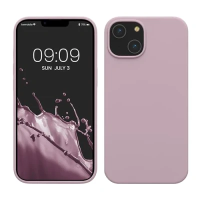 Afbeelding van kwmobile telefoonhoesje geschikt voor Apple iPhone 14 Hoesje met siliconen coating Smartphone case in mauve
