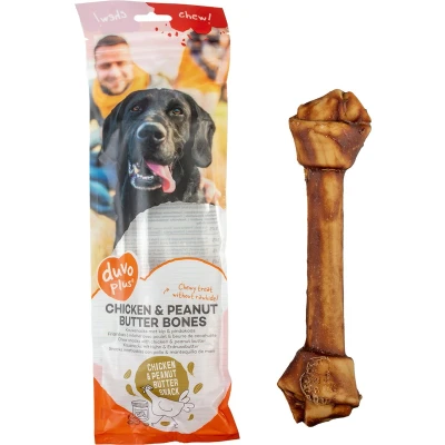 Afbeelding van Duvoplus Hondensnack Hond Chew! Kip &amp; Pindakaas Benen L 25cm 1pcs / 160g 1st