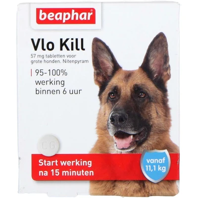 Afbeelding van Beaphar Vlo Kill+ Grote Hond Vanaf 11 Kg 6 TABLETTEN
