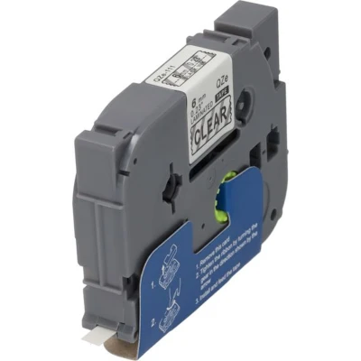 Afbeelding van Huismerk Brother TZe 111 Tape Zwart op transparant (6 mm)