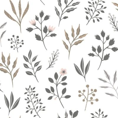 Afbeelding van ESTAhome behang bloemmotief in Scandinavische stijl wit 139081 0,53 x 10,05 m