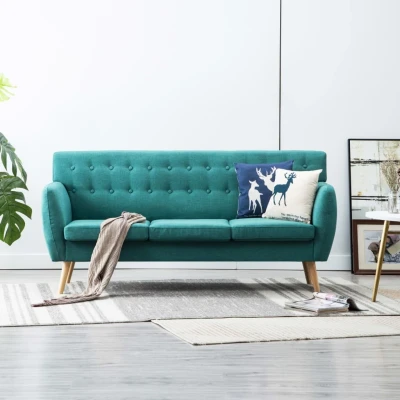 Afbeelding van Driezitsbank 172x70x82 cm stof groen