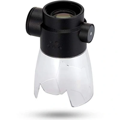 Afbeelding van PENTAX V MS1 Monoculaire macrohouder met LED licht voor VM6X21. Wanneer bevestigd aan de monoculair, kunt u het gebruiken als microscoop 18xvergroting Perfect