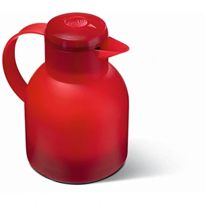 Image de EMSA 504232 SAMBA PICHET ISOTHERME QUICK PRESS ROUGE TRANSLUCIDE 1,0 L