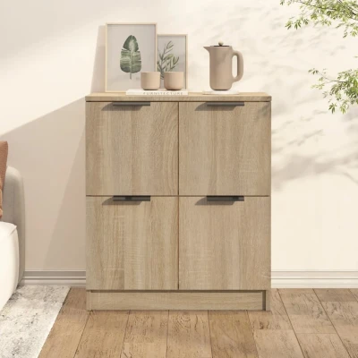 Afbeelding van Dressoir 60x30x70 cm bewerkt hout sonoma eikenkleurig