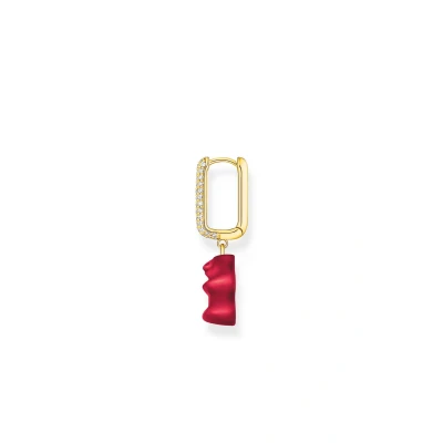 Afbeelding van Thomas SABO Single Haribo Goldbear Oorbellen, Dames, Maat: One Size, Red