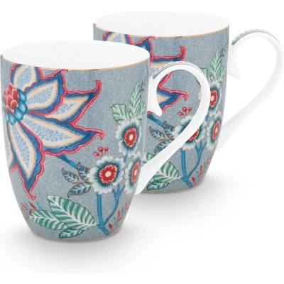Afbeelding van Pip Studio Flower Festival Mok 35 Cl Blauwgrijs