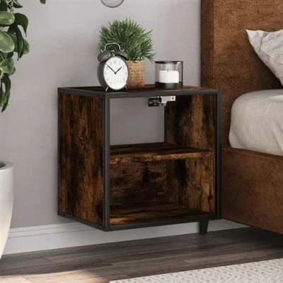 Image de vidaXL Tables de chevet murales 2 pcs Chêne fumé 40x31x39,5 cm848749