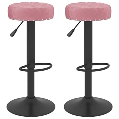 Afbeelding van Barkrukken 2 st fluweel roze