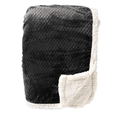 Afbeelding van Dutch Decor CODY Plaid 150x200 cm fleece deken met sherpa voering Raven zwart