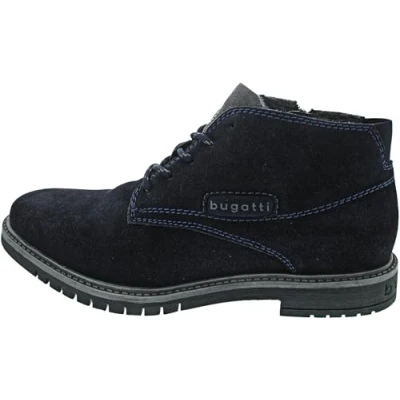 Afbeelding van Bugatti hoge suede heren veterschoenen blauw Maat 46 Echt leer
