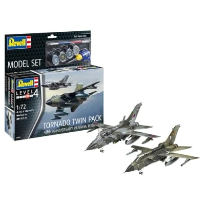 Afbeelding van Revell Modelbouwset Tornado 50e verjaardag, bouwset, schaal 1:72, 310 stuks, knutselset vanaf 12 jaar, gedetailleerd model, militair vliegtuig, replica