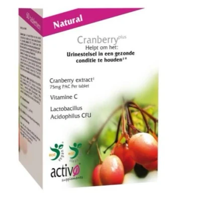 Afbeelding van Activo Cranberry Plus Tabletten 60TB