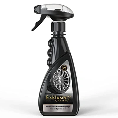 Afbeelding van Exklusiv Chemie Bandenglans, mat effect, bandenverzorging en kunststoffen, reiniging van banden onderhoud autobanden, kleurverfrissing, 500 ml