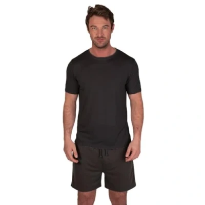 Image de Light &amp; Shade LSSET032 Ensemble T shirt à col rond et short pour homme Gris anthracite XXL