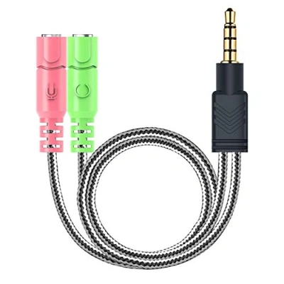 Afbeelding van MillSO koptelefoon adapter splitter 3,5 mm audio jack Y kabel (3.5mm stereo naar 2X aansluiting) voor PC gaming headset (niet twee hoofdtelefoons), PS4, Xbox One, smartphones en laptop