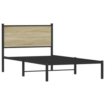 Afbeelding van vidaXL Bedframe zonder matras metaal sonoma eikenkleurig 107x203 cm