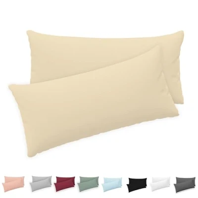 Afbeelding van Twinzen® Kussensloop, 40 x 80 cm, 100% jersey katoen, 150 g/m², kussensloop met ritssluiting, Oeko Tex gecertificeerd, 2 stuks