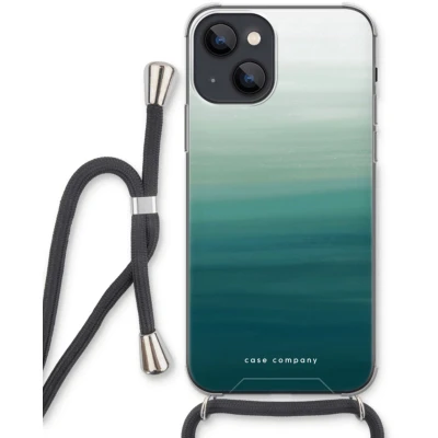 Afbeelding van Case Company® hoesje met Koord geschikt voor iPhone 13 Ocean Telefoonhoesje Zwart Extra Bescherming aan alle Kanten en Over de Schermrand