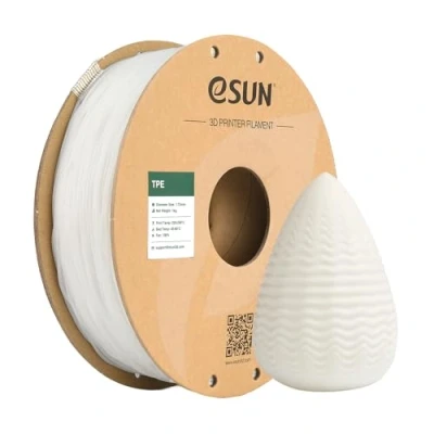Afbeelding van eSUN Flexibel TPE filament 1,75 mm, 3D printerfilament 83A, dimensionale nauwkeurigheid +/ 0,05 1 kg spoel (2,2 lbs) printfilament voor printers, natuurlijk